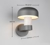 Nowoczesny kinkiet zewnętrzny szary kształt grzybka klasyczny minimalistyczny aluminiowy betonowy dekor FRASER IP54 262560178 Trio